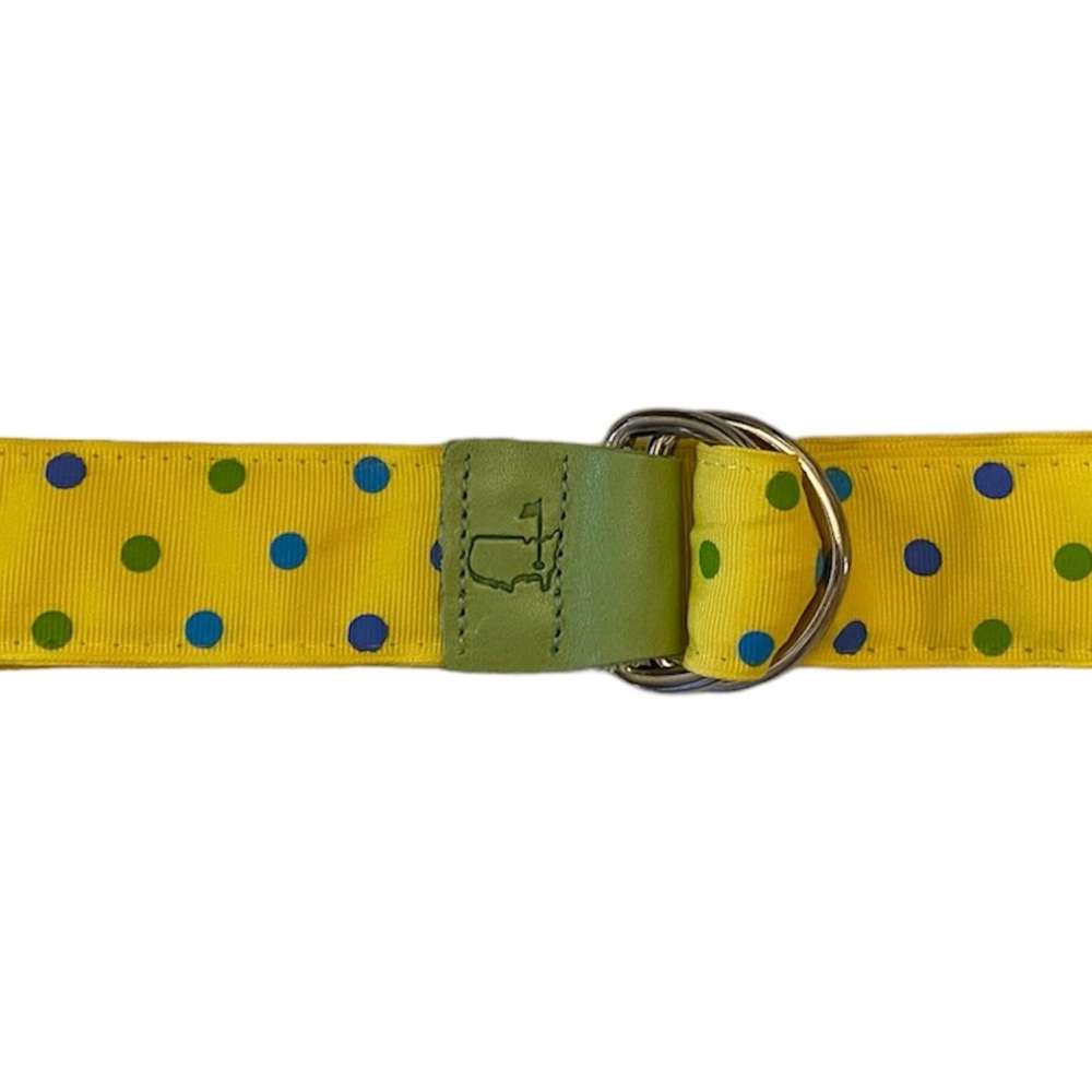 Masters Yellow Polka Dot Ribbon Belt with Green Accents
